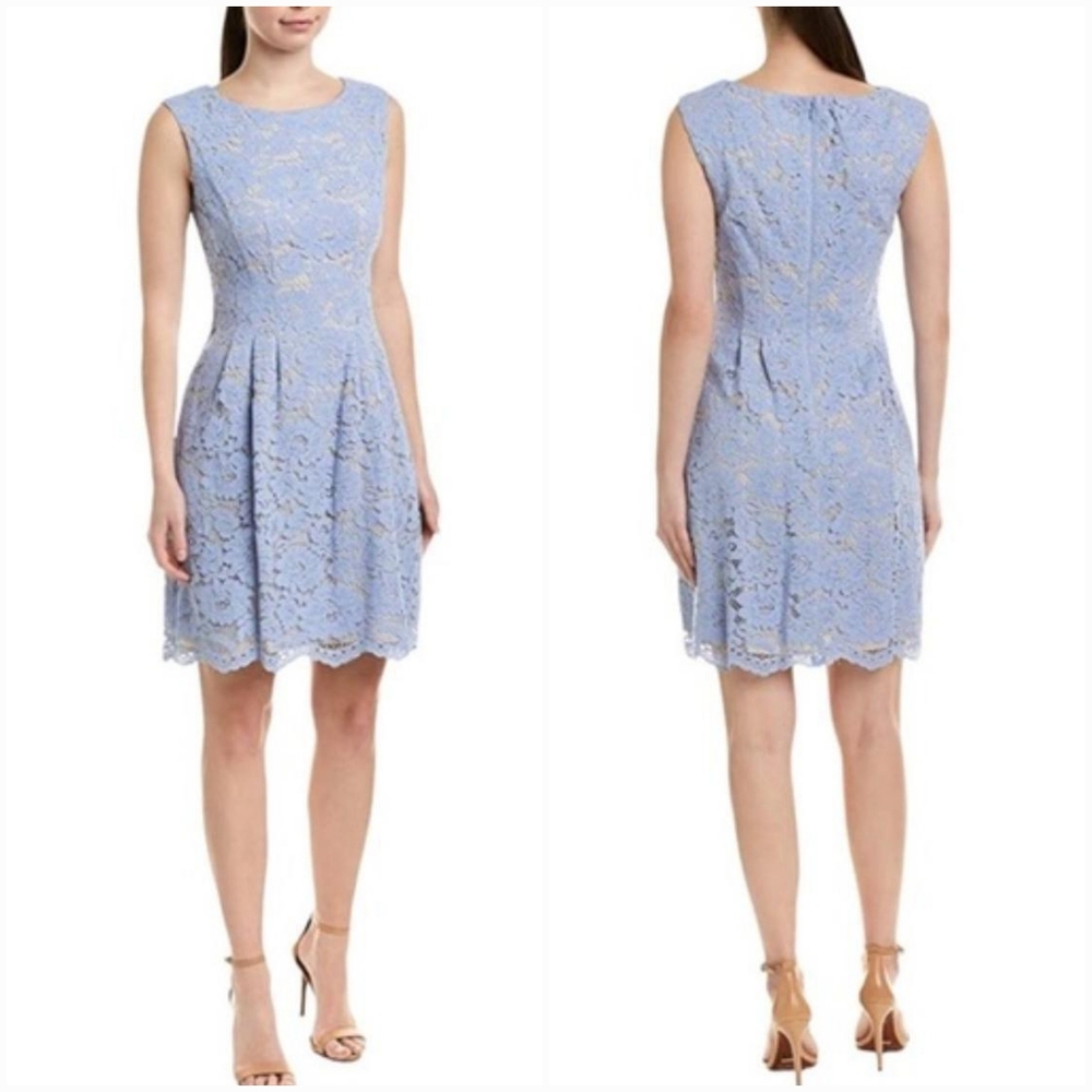 Vince Camuto Periwinkle All Over Lace Sleeveless Dress SZ 4 Small
